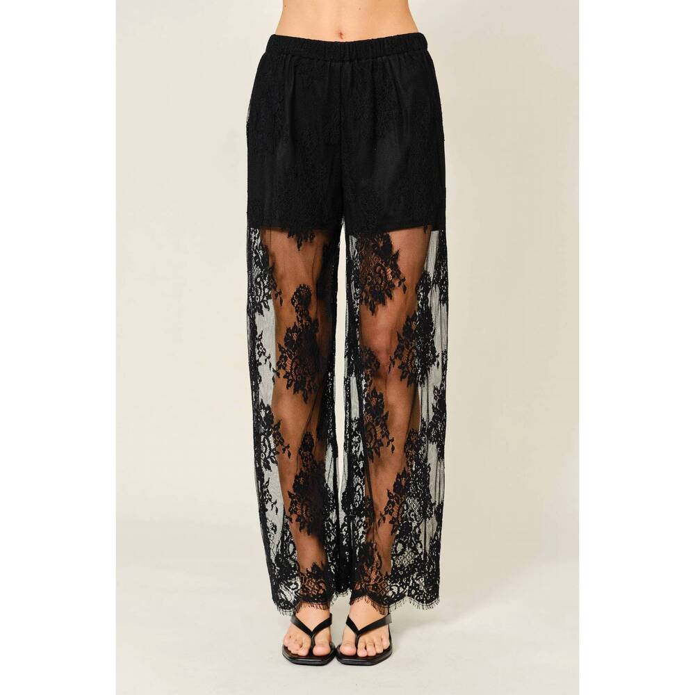 NEW AARON & AMBER lucy lace pants in black